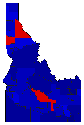 2002 Idaho County Map of General Election Results for Controller