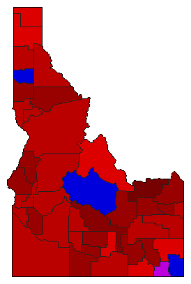 2002 Idaho County Map of Democratic Primary Election Results for Senator