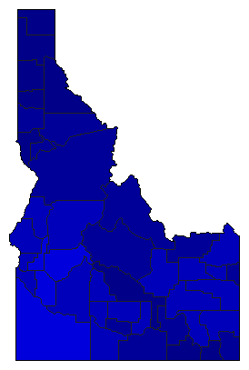 2002 Idaho County Map of Republican Primary Election Results for Governor