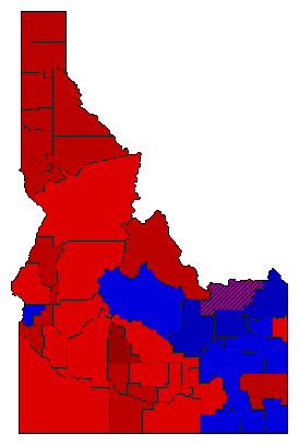 2002 Idaho County Map of Democratic Primary Election Results for Lt. Governor