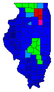 2002 Illinois County Map of Republican Primary Election Results for Senator