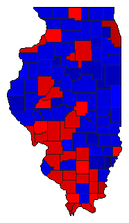 2002 Illinois County Map of General Election Results for Governor