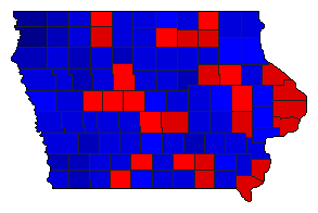 2002 Iowa County Map of General Election Results for State Auditor