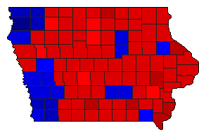 2002 Iowa County Map of General Election Results for Senator