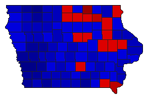 2002 Iowa County Map of Republican Primary Election Results for Senator