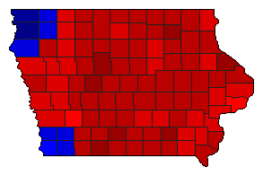 2002 Iowa County Map of General Election Results for Attorney General