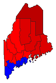 2002 Maine County Map of General Election Results for Governor