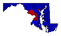 2002 Maryland County Map of General Election Results for Governor