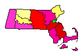 2002 Massachusetts County Map of Democratic Primary Election Results for State Treasurer