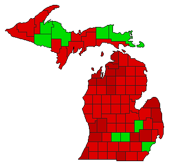 2002 Michigan County Map of General Election Results for Initiative