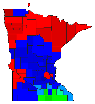 2002 Minnesota County Map of General Election Results for Governor