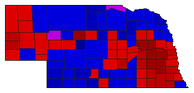 2002 Nebraska County Map of Democratic Primary Election Results for Senator
