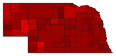 2002 Nebraska County Map of Democratic Primary Election Results for Governor