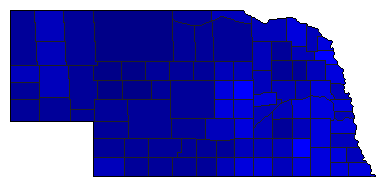 2002 Nebraska County Map of General Election Results for Secretary of State