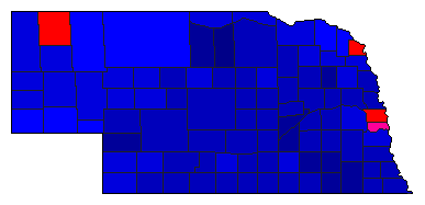 2002 Nebraska County Map of Republican Primary Election Results for State Treasurer