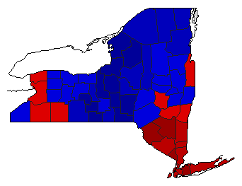 2002 New York County Map of Democratic Primary Election Results for Comptroller General