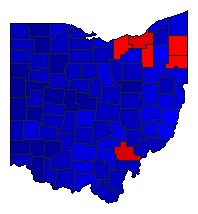 2002 Ohio County Map of General Election Results for Governor