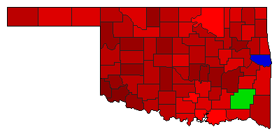2002 Oklahoma County Map of Democratic Primary Election Results for State Auditor