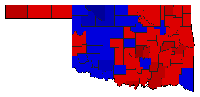 2002 Oklahoma County Map of Democratic Runoff Election Results for Governor