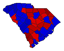 2002 South Carolina County Map of General Election Results for Governor