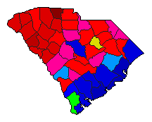 2002 South Carolina County Map of Republican Primary Election Results for Governor