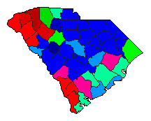 2002 South Carolina County Map of Republican Primary Election Results for Lt. Governor