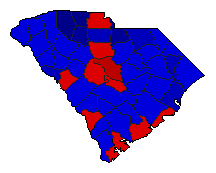 2002 South Carolina County Map of Republican Runoff Election Results for Secretary of State