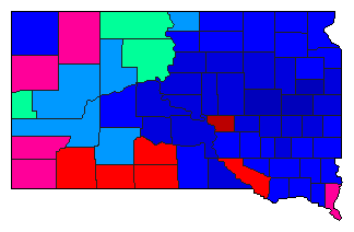 2002 South Dakota County Map of Republican Primary Election Results for Governor
