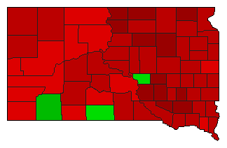 2002 South Dakota County Map of General Election Results for Initiative