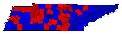 2002 Tennessee County Map of General Election Results for Senator