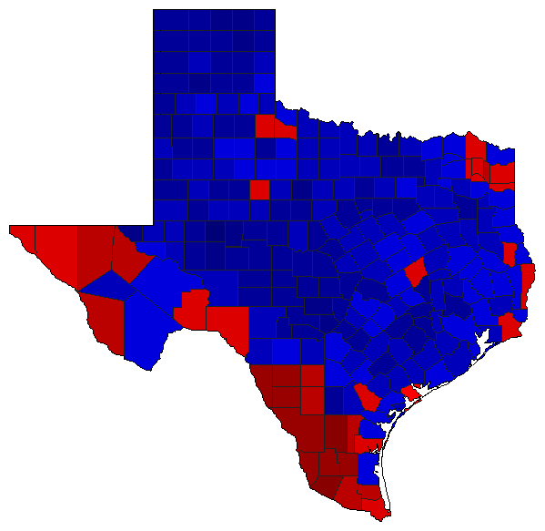 2002 Texas County Map of General Election Results for Agriculture Commissioner