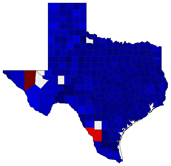 2002 Texas County Map of Republican Primary Election Results for Lt. Governor