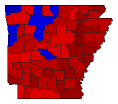 2002 Arkansas County Map of General Election Results for State Auditor