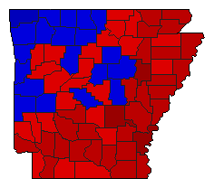2002 Arkansas County Map of General Election Results for Senator