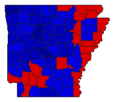 2002 Arkansas County Map of General Election Results for Lt. Governor