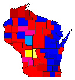 2002 Wisconsin County Map of General Election Results for Governor