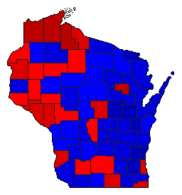 2002 Wisconsin County Map of General Election Results for State Treasurer