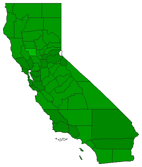 2002 California County Map of General Election Results for Initiative