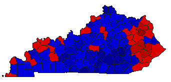 2003 Kentucky County Map of General Election Results for Governor