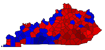 2003 Kentucky County Map of Democratic Primary Election Results for Governor