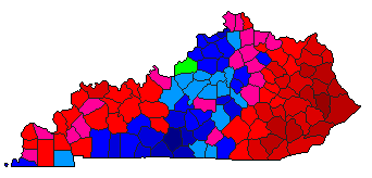 2003 Kentucky County Map of Democratic Primary Election Results for Attorney General