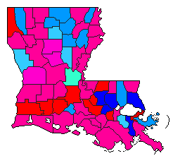 2003 Louisiana County Map of Open Primary Election Results for Insurance Commissioner