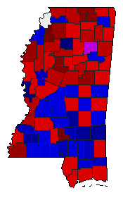 2003 Mississippi County Map of Republican Runoff Election Results for Agriculture Commissioner