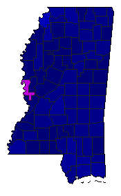 2003 Mississippi County Map of Republican Primary Election Results for Governor