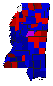 2003 Mississippi County Map of Republican Runoff Election Results for State Treasurer