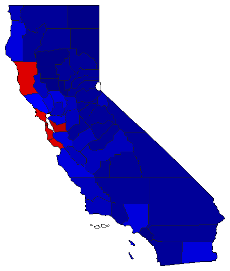 2003 California County Map of Special Election Results for Governor