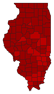 2004 Illinois County Map of Democratic Primary Election Results for President