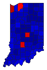 2004 Indiana County Map of General Election Results for President