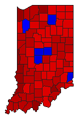 2004 Indiana County Map of General Election Results for Senator