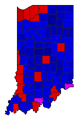 2004 Indiana County Map of General Election Results for Governor